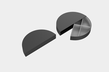 Recyclable Irregular Shaped of Luxury Handmade Box For Food, Chocolate, candy Etc. 3d illustration