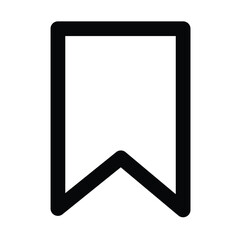 Black bookmark icon on white background