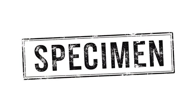 Grunge Specimen Stamp Overlay with Textured Background