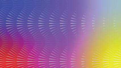 Abstract colorful background illustration featuring digital waves and motion patterns with pink and blue light rays and spiraling stars for a modern wallpaper design