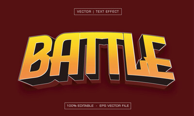 Battle text effect with orange color text