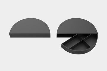 Recyclable Irregular Shaped of Luxury Handmade Box For Food, Chocolate, candy Etc. 3d illustration