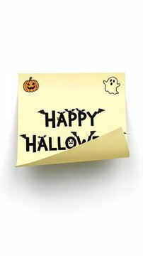 Happy Halloween Ghost Pumpkin Bats Spooky Celebration Post-it Note
