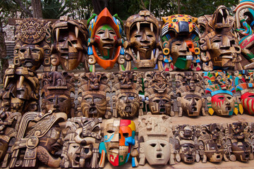 Mayan wooden mask crafts