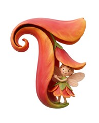 A whimsical fairy peeks out from a vibrant flower, showcasing the magic of nature and creativity