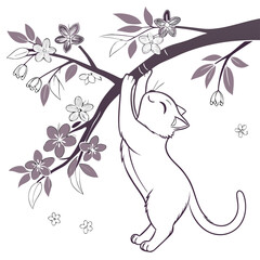 vector illustration of a branch of a tree