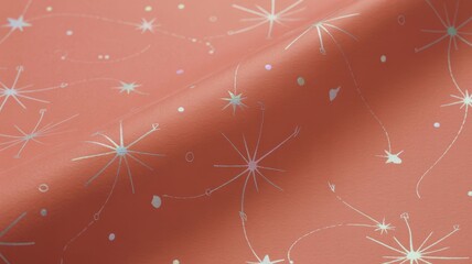 Coral background with shimmering starburst pattern