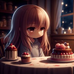 A girl obsessed with cake.