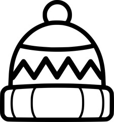 Obraz premium Cozy winter hat with zigzag pattern outline design 