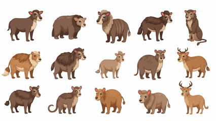 Collection of Various Mammal Species Illustrated. © Rio