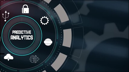 Predictive analytics concept with futuristic digital interface showing data forecasting, cloud computing, and artificial intelligence integration. - Powered by Adobe
