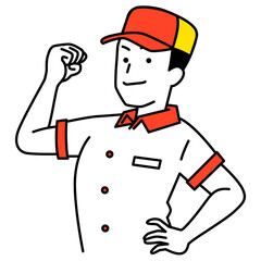 ファストフード店の頼もしい男性店員