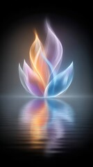 Lotus flower with reflection in water serene lotus flower floating peacefully on calm water its perfect reflection mirroring below