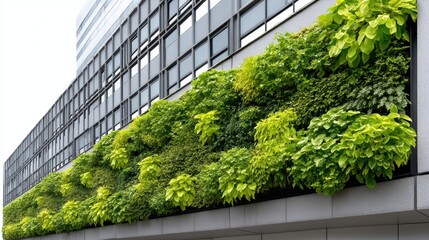 Building adorned with lush green wall this image captures building s exterior featuring lush vibrant green wall enhancing architectural appeal