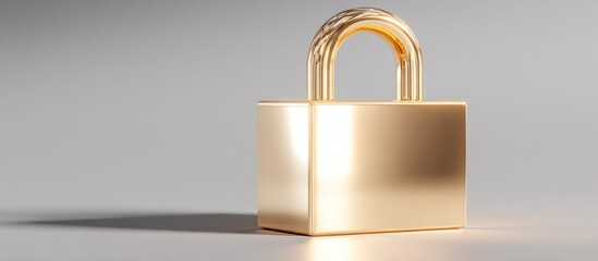 Golden Padlock Security Concept.