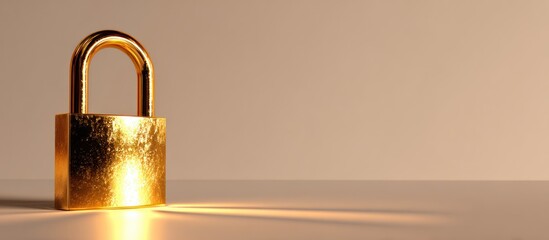 Golden Padlock Symbolizing Security and Protection.