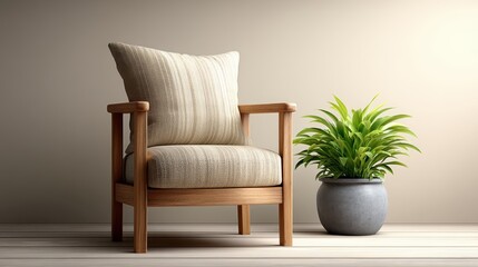 Potted plant displayed in chair plant sits in chair creating unique indoor display
