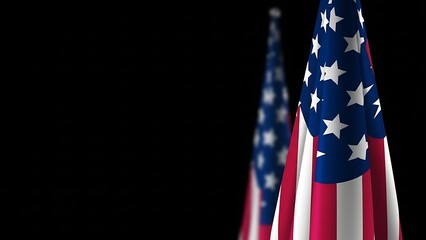 United states flags displayed
