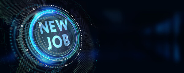 Business, Technology, Internet and network concept. New Job. 3d illustration