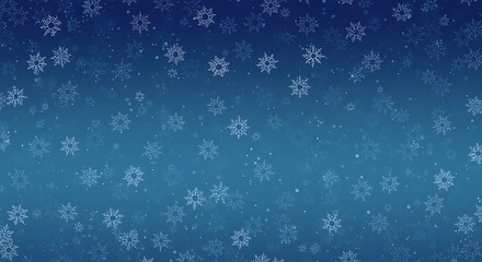 Beautiful snowflakes falling against blue gradient background