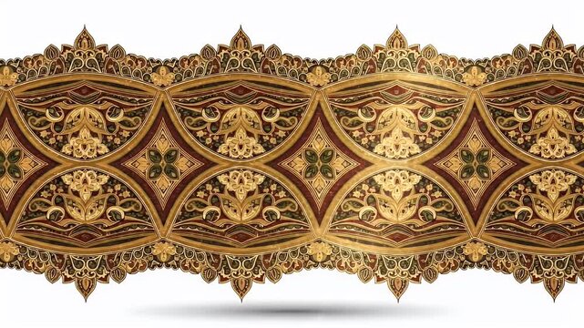 Intricate Gold Thai Art Border Pattern Seamless Loop Animation
