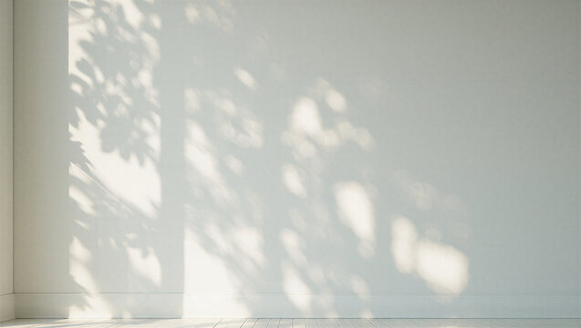 Soft light and shadows on a white wall