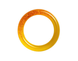 A vibrant golden ring with a sparkly section set against a black background