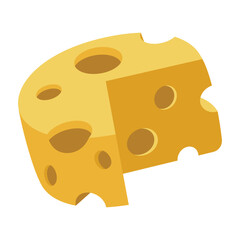 Fototapeta premium Cut Cheese Wheel Icon