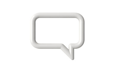 Fototapeta premium 3d white speech bubble icon isolated on transparent background