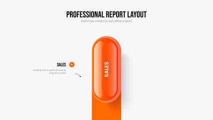 Advertising Visualization 1 Element Infographic Frame Design. Visual Plan One Option Diagram Presentation Layout. Investor Innovation Slide Template Vector Illustration.