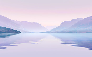 Fototapeta premium Serene Mountain Lake Scenery at Dawn