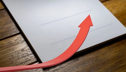 上昇する赤い矢印が示す成長と前進のコンセプト generative ai