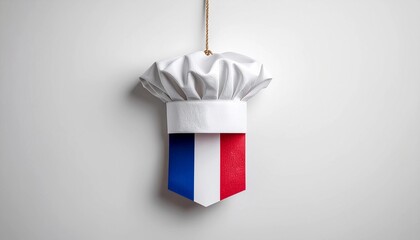 フランス国旗カラーのシェフ帽モチーフが示す料理と品質の象徴 generative ai