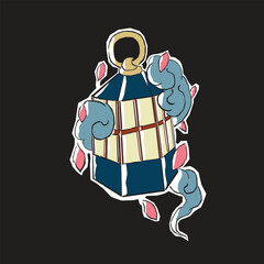 vector illustration of a man with sword