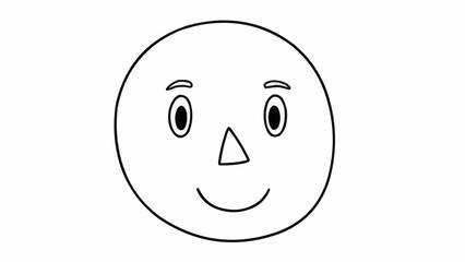 Fototapeta premium Simple Smiling Face Illustration Minimalist Design.