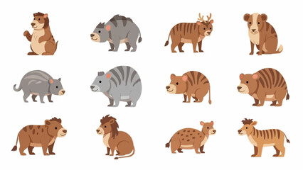 Collection of Various Cartoon Wild Animals. © Reza