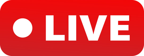 Live icon symbol for streaming, broadcast and online video, modern vector sign for social media, news, gaming and real time communication concepts