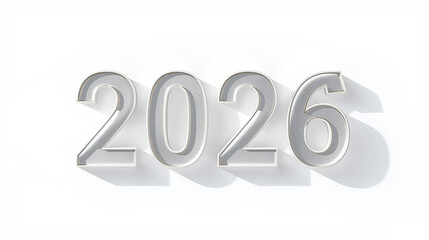 Silver Textured 2026 Year Icon