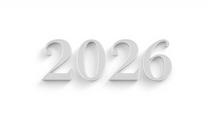Thin Silver 2026 Outline Text
