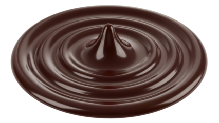 Dark chocolate swirl isolated PNG, rich brown sauce or topping on transparent background, dessert ingredient for food design