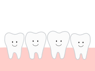 健康な歯並びと口腔状態のかわいいイラスト