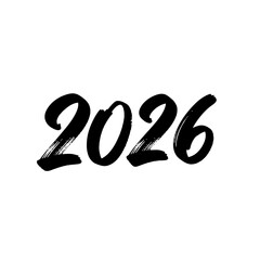 Bold calligraphy design of the year 2026, perfect for new year celebrations, future planning, and forward-thinking projects