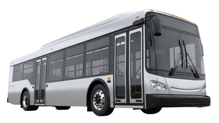 Modern city bus PNG isolated on transparent background, public transportation vehicle for urban mobility and passenger transport