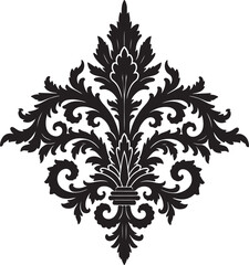 Obraz premium Black ornate floral damask design element vector