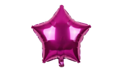 Fuchsia star balloon PNG isolated on transparent background, festive party decoration for birthday celebration and special events © PICSPRO