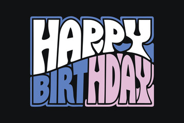 Happy birthday banner. Lettering confetti on white