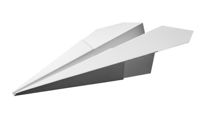 Paper airplane PNG isolated on transparent background, origami aircraft for travel and childhood themes, simple folded toy for kids © PICSPRO