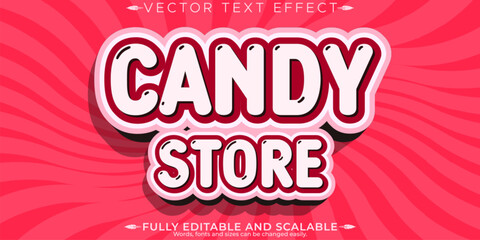 Candy lollipop  text effect, editable sugar and sweet text style