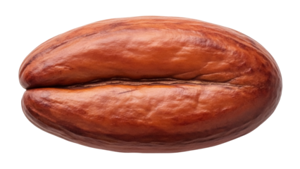 Shiny brown avocado seed isolated PNG on transparent background, smooth pit for food preparation and culinary design