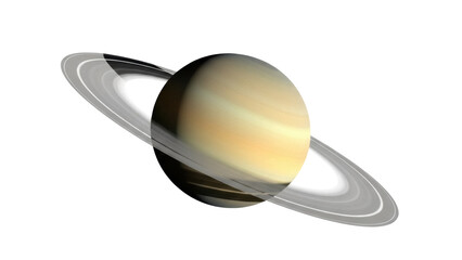 Saturn planet with rings isolated PNG, detailed gas giant on transparent background for astronomy and science projects © James